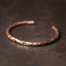 Load image into Gallery viewer, Hammered Copper Bracelet Rustic Viking Handmade Bracelet - Man-Kave