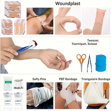 Load image into Gallery viewer, Survival / First Aid Kit with 57 tools | Easy Grab Bag for Survival - Man-Kave