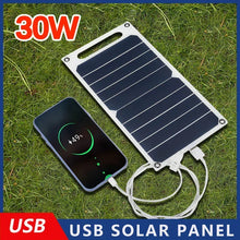Load image into Gallery viewer, 30W Solar Panel With USB / Phone Charger | Waterproof Outdoor Hiking, Camping & Survival Tool - Man-Kave