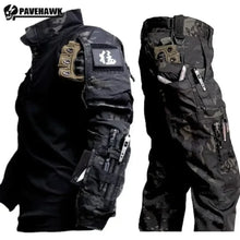 Load image into Gallery viewer, Outdoor Tactical Set- Men's Wear-resistant Sweatshirt+Multi-pocket Cargo Pants - Man-Kave