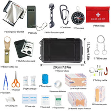 Load image into Gallery viewer, Survival / First Aid Kit with 57 tools | Easy Grab Bag for Survival - Man-Kave