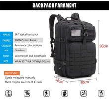 Load image into Gallery viewer, 50L Man Tactical Backpacks | Emergency Grab Bag - Man-Kave