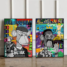 Load image into Gallery viewer, Bored Ape Poster Graffiti Style Street Art Canvas Posters - Man-Kave