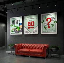 Load image into Gallery viewer, Monopoly Millionaire Hustle - Motivational Quotes Wall Art - Man-Kave