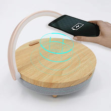 Load image into Gallery viewer, LED BEDSIDE LAMP - Bluetooth Speaker + Wireless Charger - - Man-Kave
