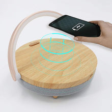Load image into Gallery viewer, LED BEDSIDE LAMP - Bluetooth Speaker + Wireless Charger - - Man-Kave