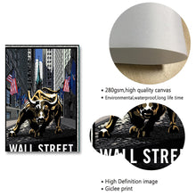 Load image into Gallery viewer, New York Charging Wall Street Bull Oil Painting Poster Modern Canvas Wall Art - Man-Kave