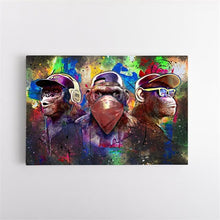Load image into Gallery viewer, Pop Graffiti Monkey Wall Art - Listening To Music Canvas Poster - Man-Kave
