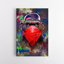 Load image into Gallery viewer, Pop Graffiti Monkey Wall Art - Listening To Music Canvas Poster - Man-Kave