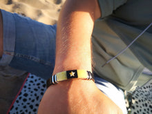 Load image into Gallery viewer, Mens Amber Star &amp; Leather Bracelet - Fashion Accessory - Man-Kave
