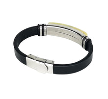 Load image into Gallery viewer, Mens Amber Star &amp; Leather Bracelet - Fashion Accessory - Man-Kave
