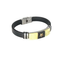 Load image into Gallery viewer, Mens Amber Star & Leather Bracelet - Fashion Accessory - Man-Kave