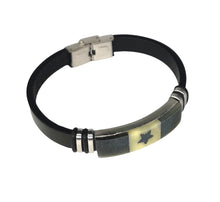Load image into Gallery viewer, Mens Amber Star & Leather Bracelet - Mens Fashion Gift - Man-Kave