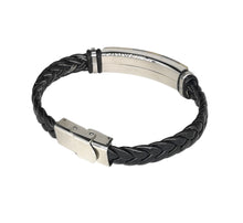 Load image into Gallery viewer, Mens Black Leather & Amber Bracelet - Man-Kave