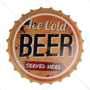 Beer Bottle Cap Decoration Signs - Man-Kave