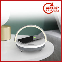 Load image into Gallery viewer, LED BEDSIDE LAMP - Bluetooth Speaker + Wireless Charger - - Man-Kave