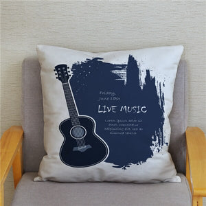 Cushion Covers - Rock Music Print - ManKave Gifts & Accessories