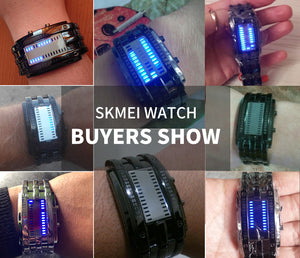 Men's Stainless Steel Modern LED Display Watch - ManKave Gifts & Accessories