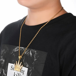 Bling Iced out Crown KING Mens Pendants Necklaces - ManKave Gifts & Accessories
