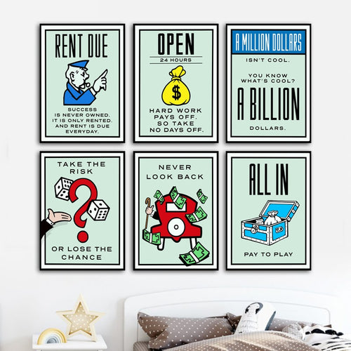 Monopoly Art Canvas - Inspirational Quotes - Man-Kave