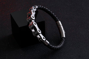 Brand New Frosted Stainless Steel Bike Chain Bracelet For Men - ManKave Gifts & Accessories