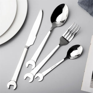 Mechanics 4Pcs Spanner Dinnerware / Cutlery Set - Man-Kave