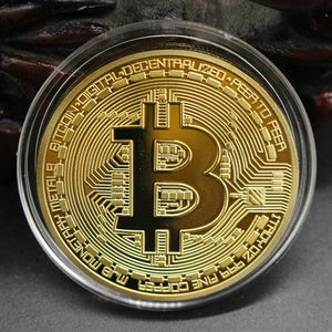 Bitcoins Coins Metal Gold Plated Souvenir Gift - ManKave Gifts & Accessories
