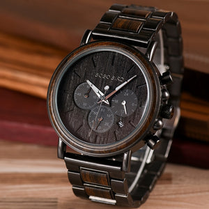 Mens Wood Luxury Watch -  Stylish in Wooden Gift Box - ManKave Gifts & Accessories