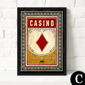Creative canvas decorative art prints - Poker wall poster - ManKave Gifts & Accessories