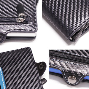 RFID Metal Card Holder Wallet - Carbon Fibre Wallet - ManKave Gifts & Accessories