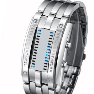 Men's Stainless Steel Modern LED Display Watch - ManKave Gifts & Accessories