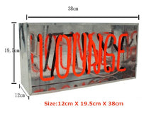 Load image into Gallery viewer, Vintage Metal Neon Box Lamp LOUNGE Neon Sign - Man-Kave