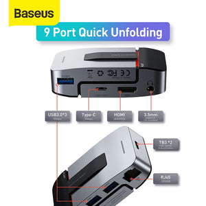 Baseus USB HUB - 9 Port USB 3.0 HUB / Adaptor for Macbook Air/Pro - Man-Kave