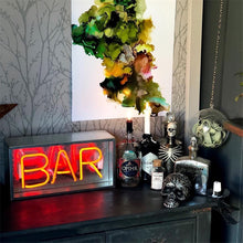 Load image into Gallery viewer, Vintage Metal Neon Box Lamp - BAR Neon Sign - Man-Kave