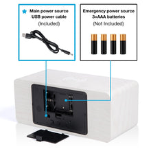 Load image into Gallery viewer, Wooden Alarm Clock With Wireless Charging Pad for Phone - ManKave Gifts & Accessories