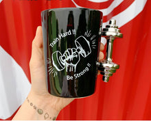 Load image into Gallery viewer, Weight Lifting Ceramic Coffee Mug With Dumbbell Handle - Man-Kave