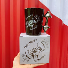 Load image into Gallery viewer, Weight Lifting Ceramic Coffee Mug With Dumbbell Handle - Man-Kave