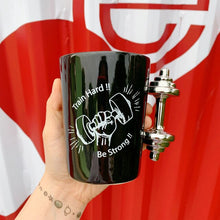 Load image into Gallery viewer, Weight Lifting Ceramic Coffee Mug With Dumbbell Handle - Man-Kave