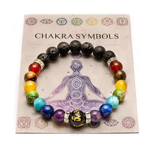 Load image into Gallery viewer, 7 Chakra Bracelet with Meaning Card - Mens Health - Man-Kave