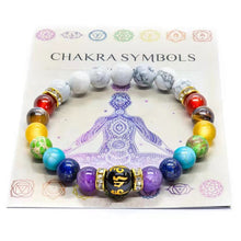 Load image into Gallery viewer, 7 Chakra Bracelet with Meaning Card - Mens Health - Man-Kave