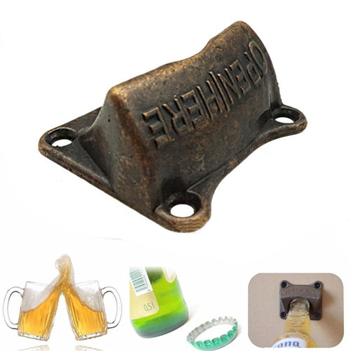 Wall Mount Bottle Opener - Metal Bottle Opener Bar Tool - ManKave Gifts & Accessories