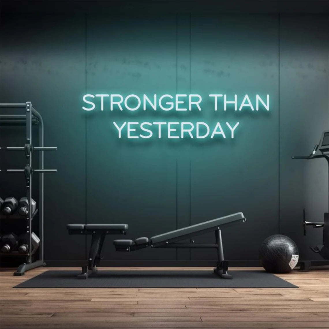 Stronger Than Yesterday Neon LED Sign Gym Sign | Man-Kave