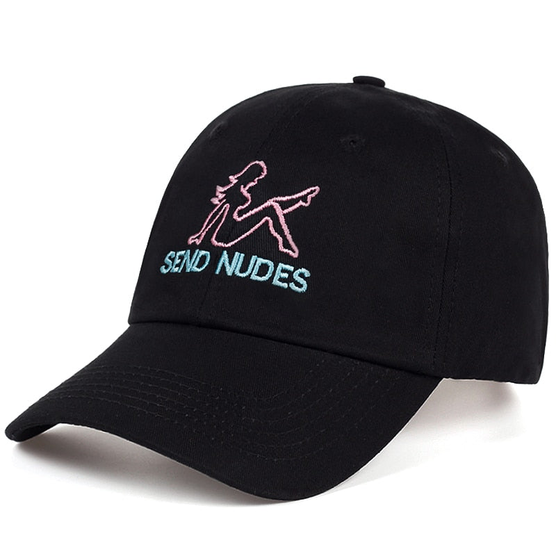 SEND NUDES Snapback Cap - Cotton Baseball Cap For Men - ManKave Gifts & Accessories