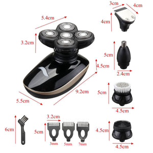 5 In 1  Rechargeable Bald Head Electric Shaver Wet & dry Use - ManKave Gifts & Accessories