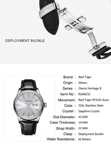 Reef Tiger / RT Luxury Dress Watch for Men - ManKave Gifts & Accessories