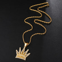 Load image into Gallery viewer, Bling Iced out Crown KING Mens Pendants Necklaces - ManKave Gifts &amp; Accessories
