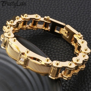 Biker Stainless Steel Bracelet for Men - Bicycle Chain Link Bracelet - ManKave Gifts & Accessories