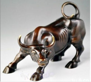 Big Wall Street Bronze Bull Statue - Forex Traders - Man-Kave