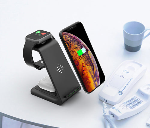 3 in1 Wireless Charger For iPhone 11/Xs AirPods Apple Watch - ManKave Gifts & Accessories