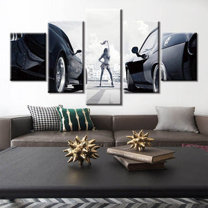 Fast And Furious Racing Cars Poster Canvas  Wall Art 5 Piece - ManKave Gifts & Accessories